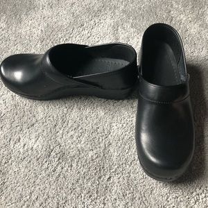 Dansko Black Leather Clogs - Size 37
